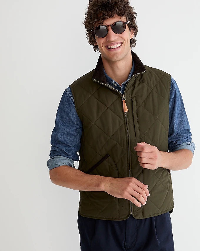 J crew mens quilted vest hotsell