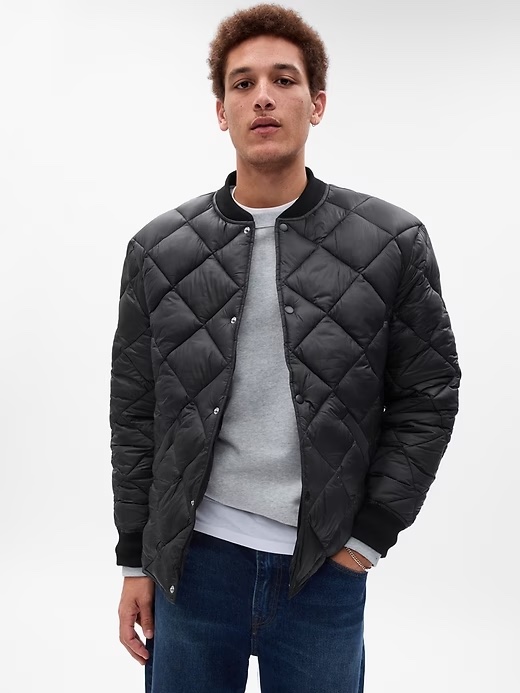 Gap quilted denim jacket on sale